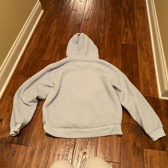 Light Blue Teddy American Eagle Sweat Shirt Small - Picture 3 of 3